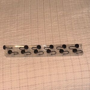 12 Black Shower Curtain Hooks